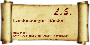 Landenberger Sándor névjegykártya