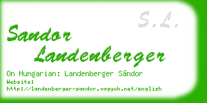 sandor landenberger business card